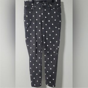 Paige Hoxton Ultra Skinny Jeans Black with Cream‎ Polka Dots Size 29